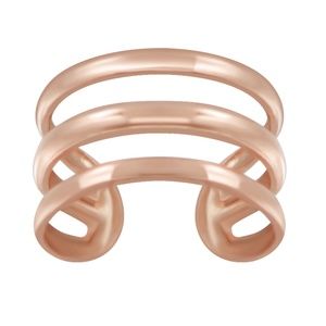 Rose Gold Plated Silver Three Line Ear Cuff